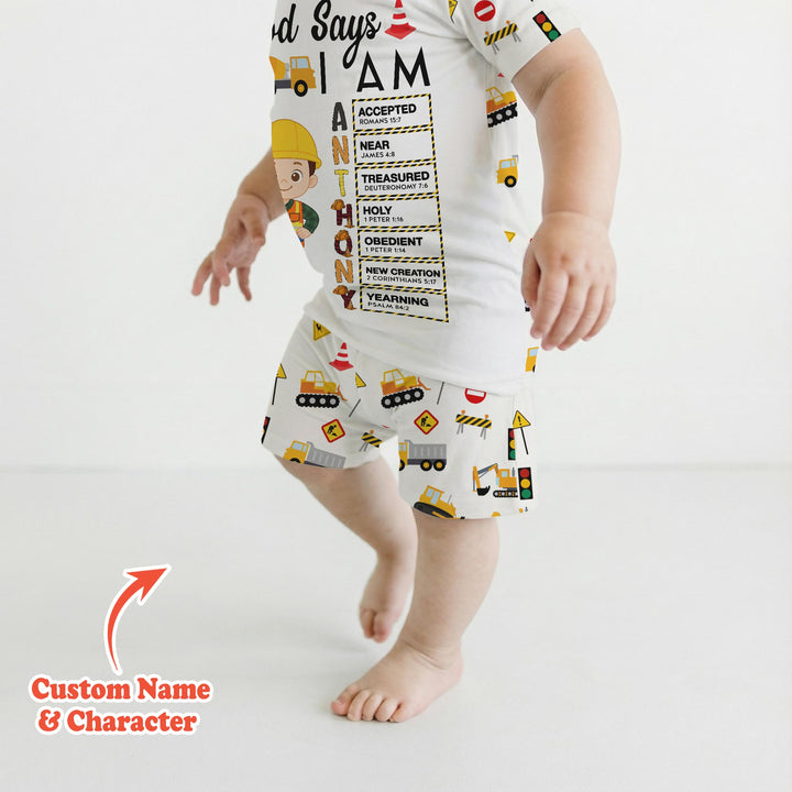 Zweiteiliges Pyjama-Set mit kurzen Ärmeln und Shorts im Sommer-Design