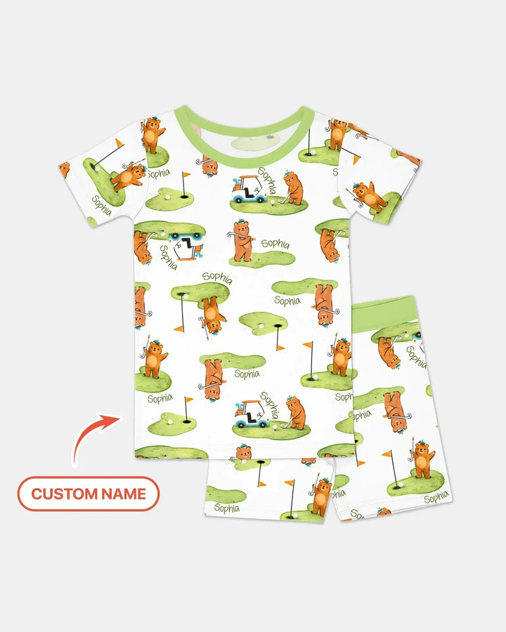 Zweiteiliges Pyjama-Set mit kurzen Ärmeln und Shorts im Sommer-Design