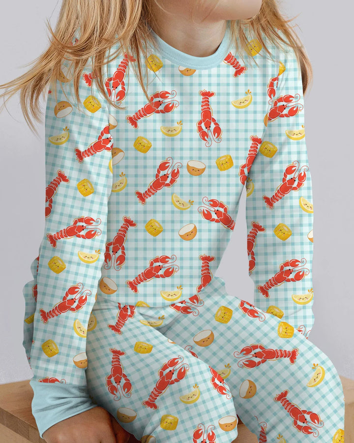 Preppy Crawfish Season Bamboo Two Piece Long Sleeve Pajama Set
