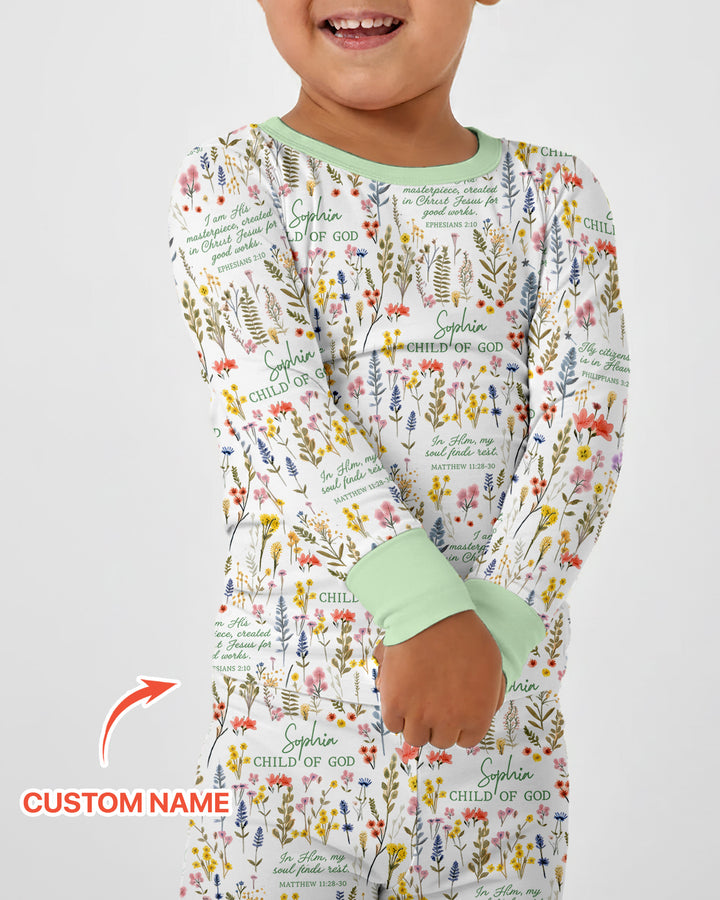 Zweiteiliges Langarm-Pyjama-Set mit Sommerfrüchten