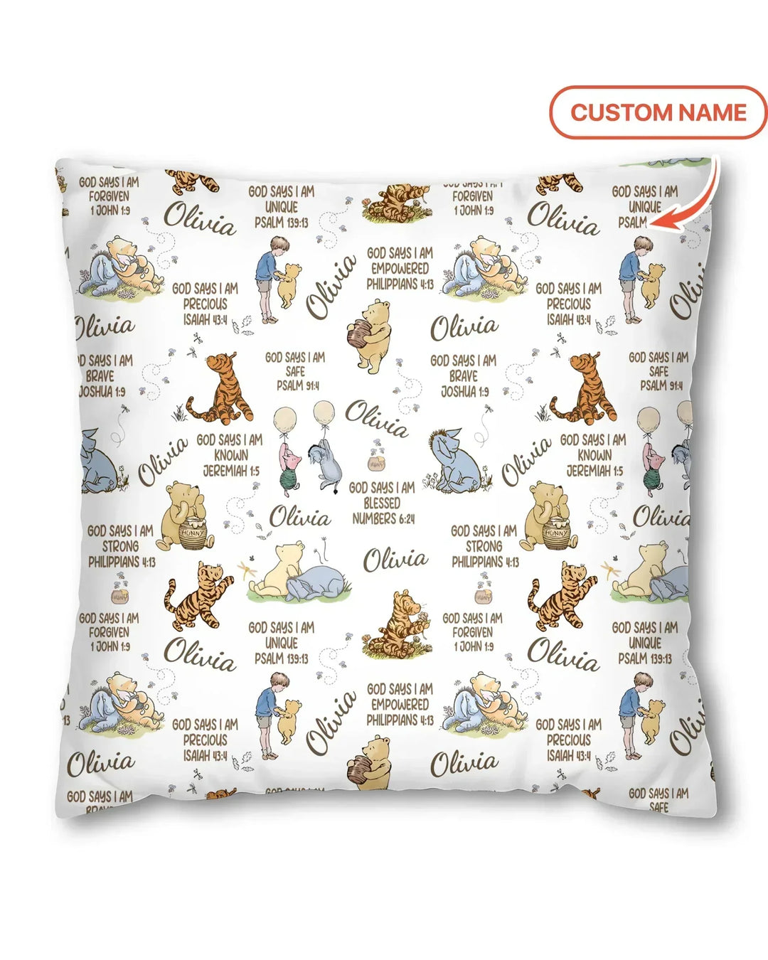 Custom Name God Says I Am Classic Bear Bamboo Pillow Case