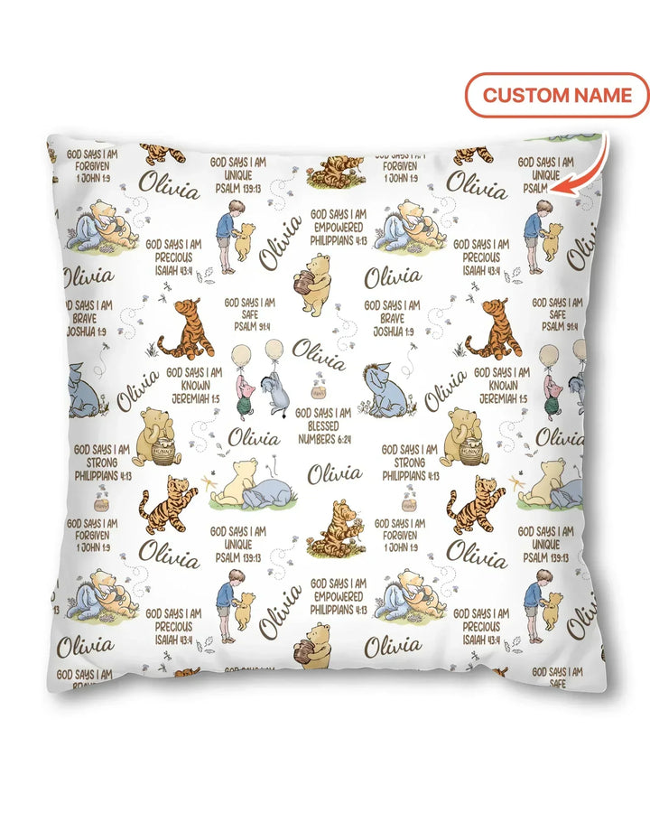 Custom Name God Says I Am Classic Bear Bamboo Pillow Case
