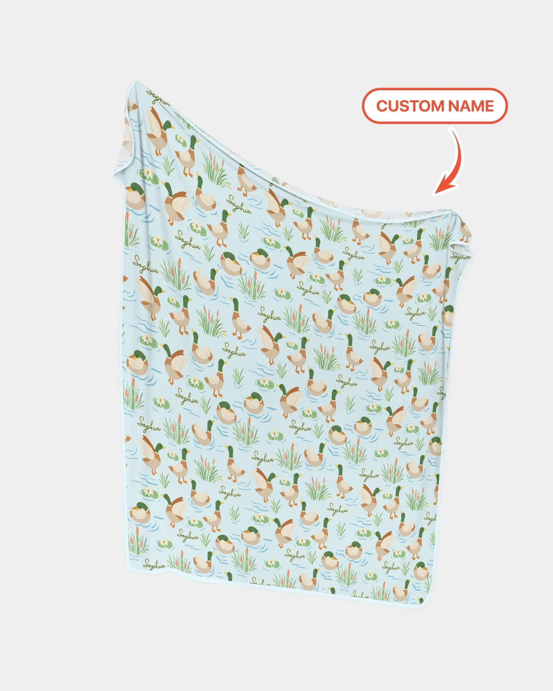 Manta de bambú con pato ánade personalizada