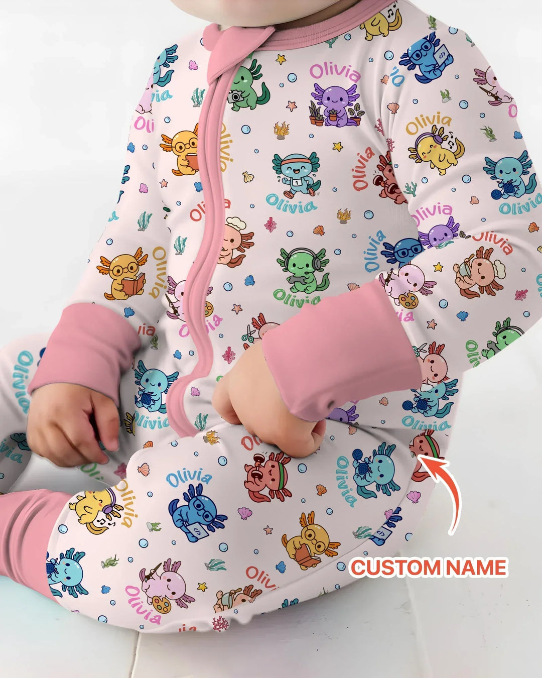 Custom Name Cute Hobby Axolotl Convertible Zippy