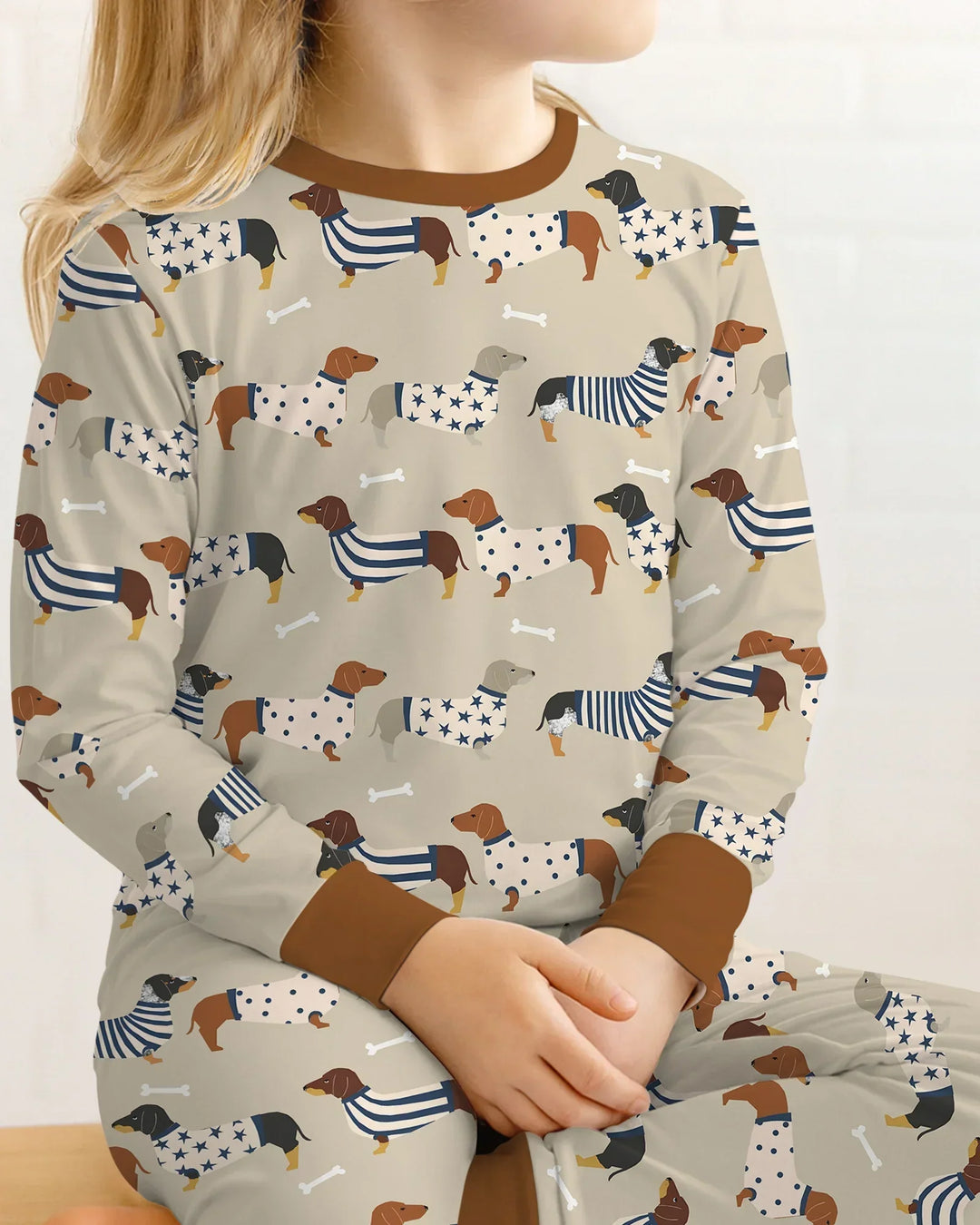 Cute Wieners Two Piece Long Sleeve Pajama Set