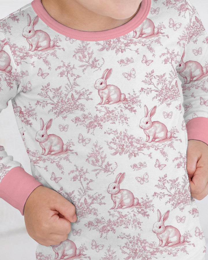 Easter Chinoiserie Toile de Jouy Two Piece Long Sleeve Pajama Set