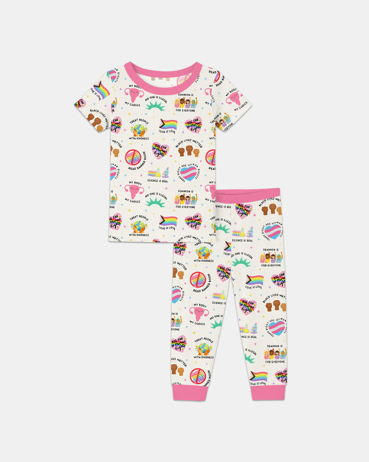 Zweiteiliges, kurzärmliges Pyjama-Set mit Marienkäfern