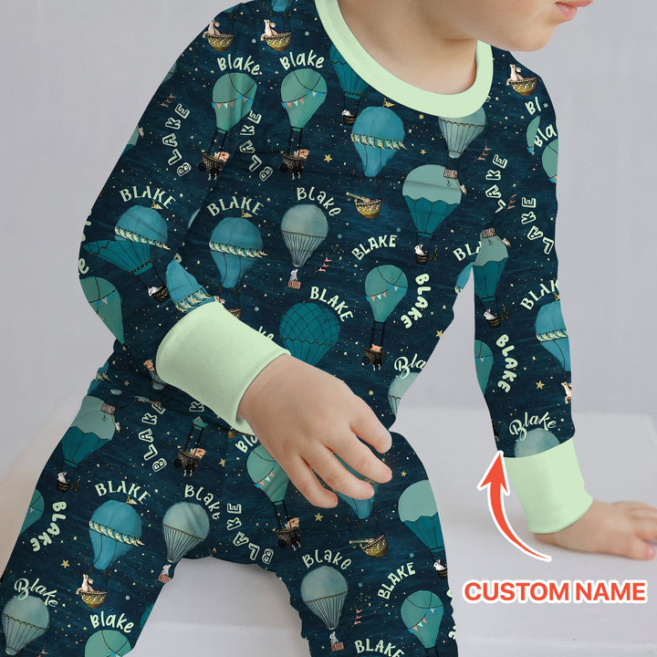 Zweiteiliges Langarm-Pyjama-Set mit Sommerfrüchten