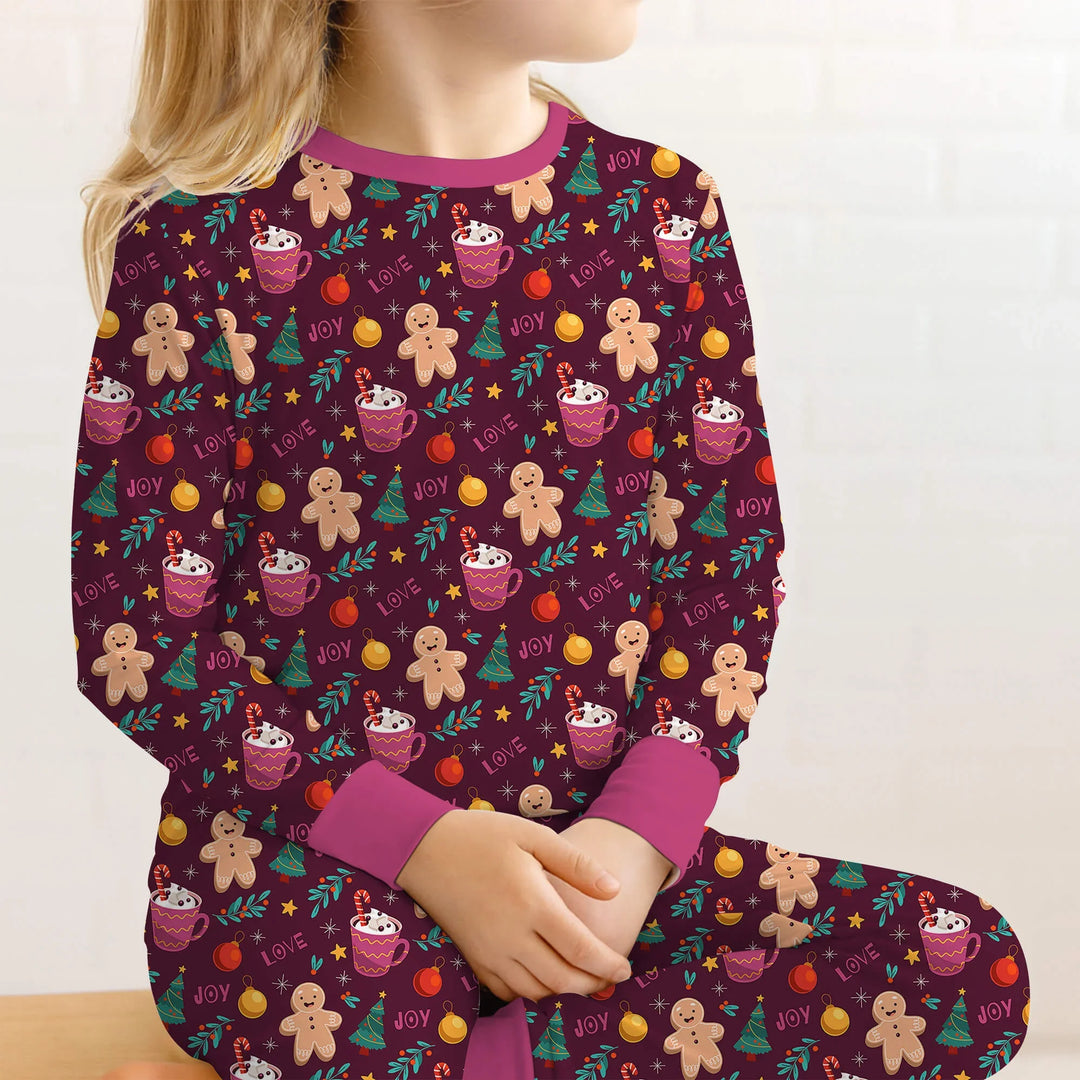 Christmas Ginger Bread Two Piece Pajama Set , Christmas Ginger Bread Two Piece Pajama Set - 12-18M