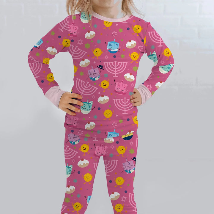 Hanukkah Little Dreidel Family Two Piece Long Sleeve Pajama Set