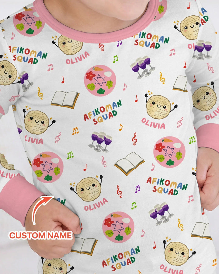 Zweiteiliges Langarm-Pyjama-Set mit Sommerfrüchten