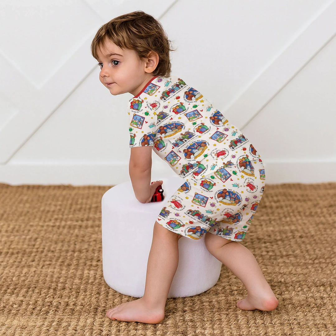 Template Zweiteiliges Pyjama-Set mit kurzen Ärmeln und Shorts