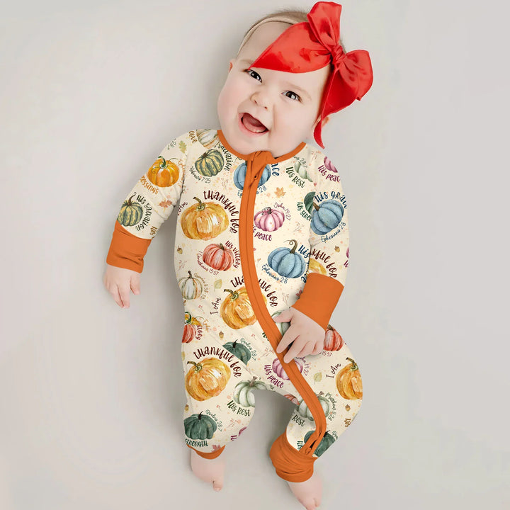 Christian Thanksgiving Convertible Zippy , Christian Thanksgiving Convertible Zippy - 0-3M / Chocolate Brown