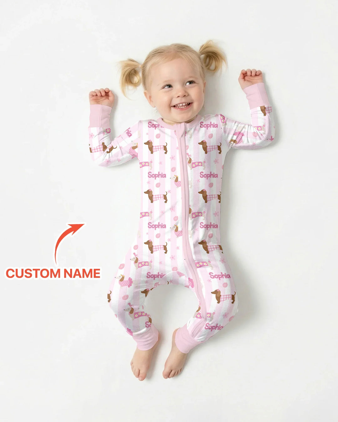 Custom Name Easter Dachshunds Family Matching Convertible Zippy