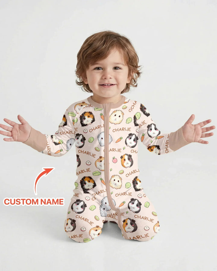 Custom Name Cute Guinea Pigs Convertible Zippy
