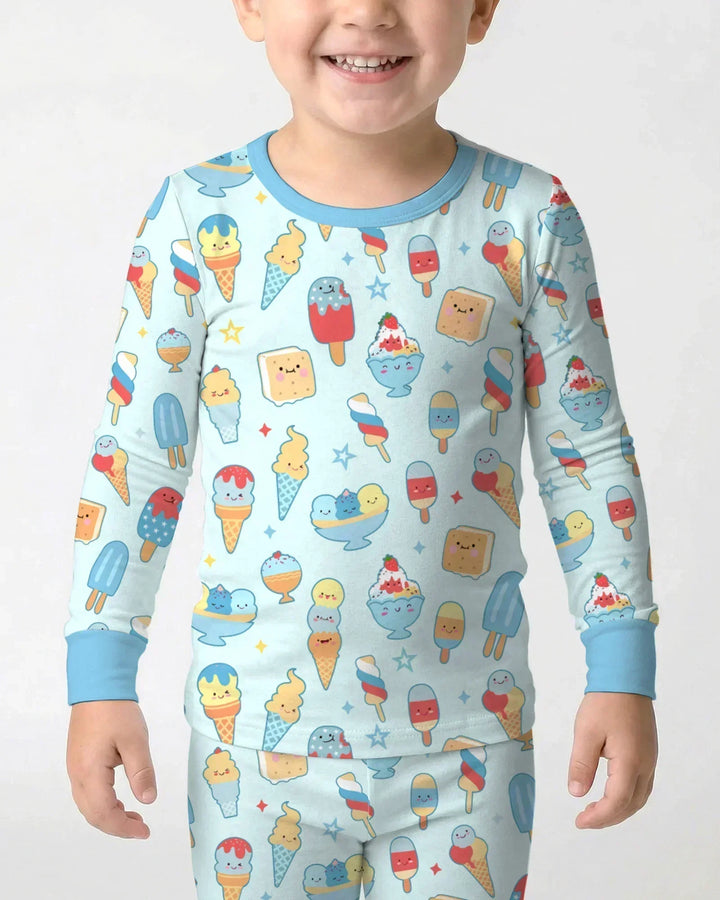 American Ice cream Two Piece Long Sleeve Pajama Set