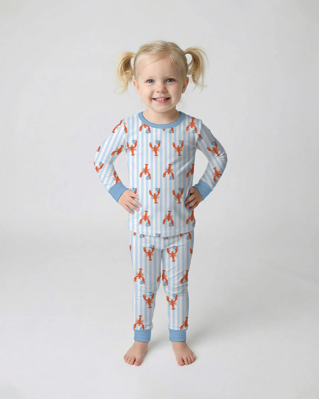 Conjunto de pijama de dos piezas de bambú de manga larga con nombre personalizado, diseño de cerveza y cangrejo de río