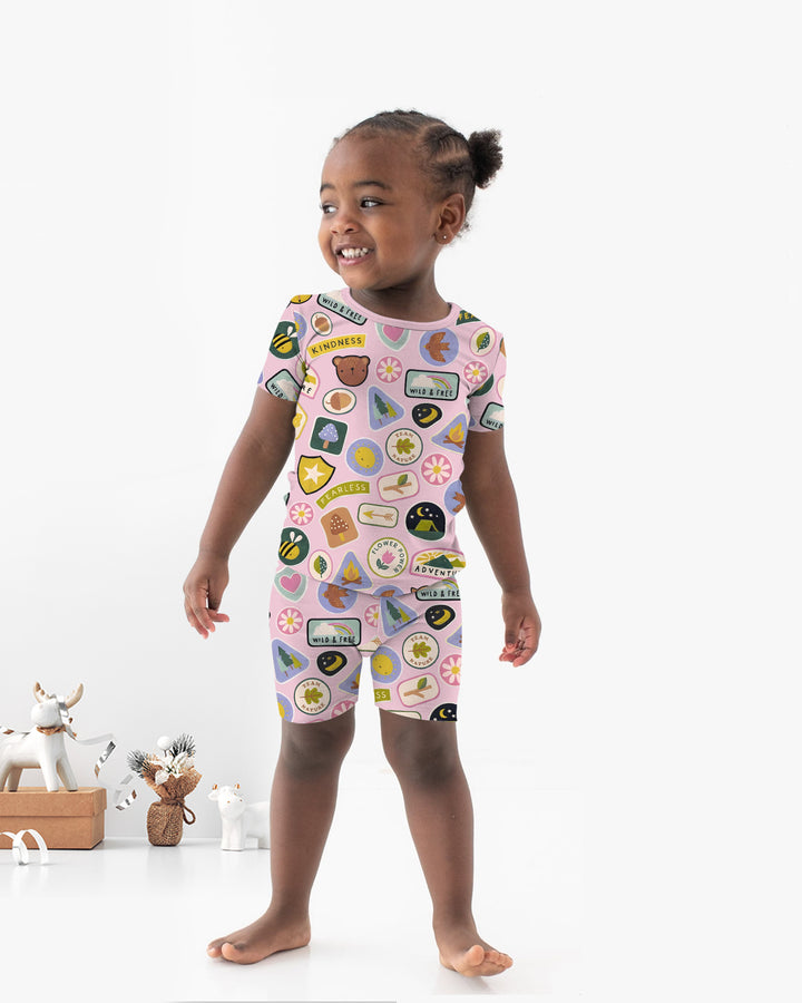 Little Explorer Bamboo Two Piece Short Sleeve Shorts Pajama Set