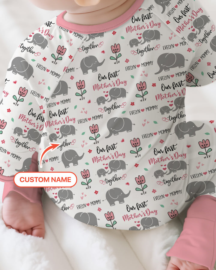 Custom Name Elephant Our First Mother's Day Convertible Zippy