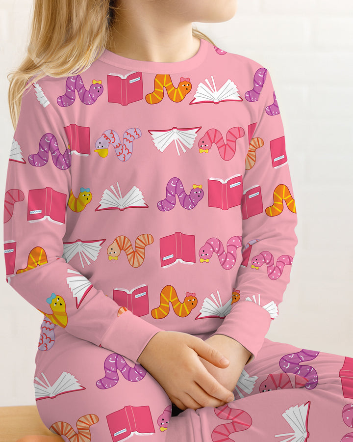 Bookworm Family Matching Bamboo Two Piece Long Sleeve Pajama Set