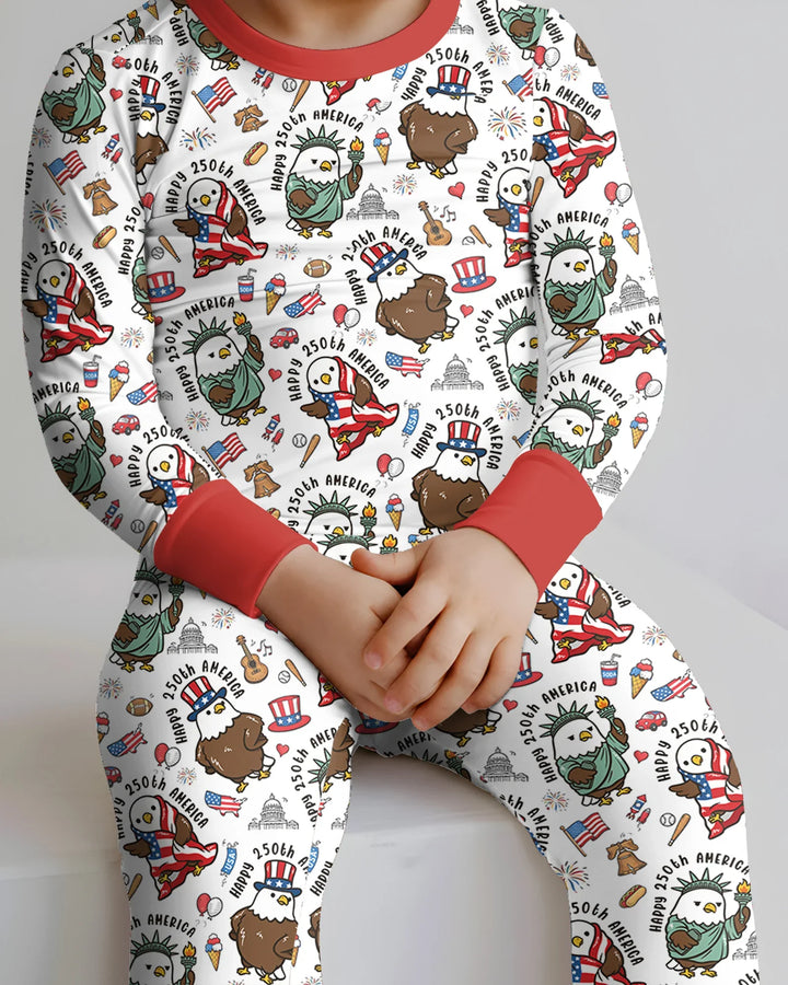 Zweiteiliges Langarm-Pyjama-Set mit Sommerfrüchten