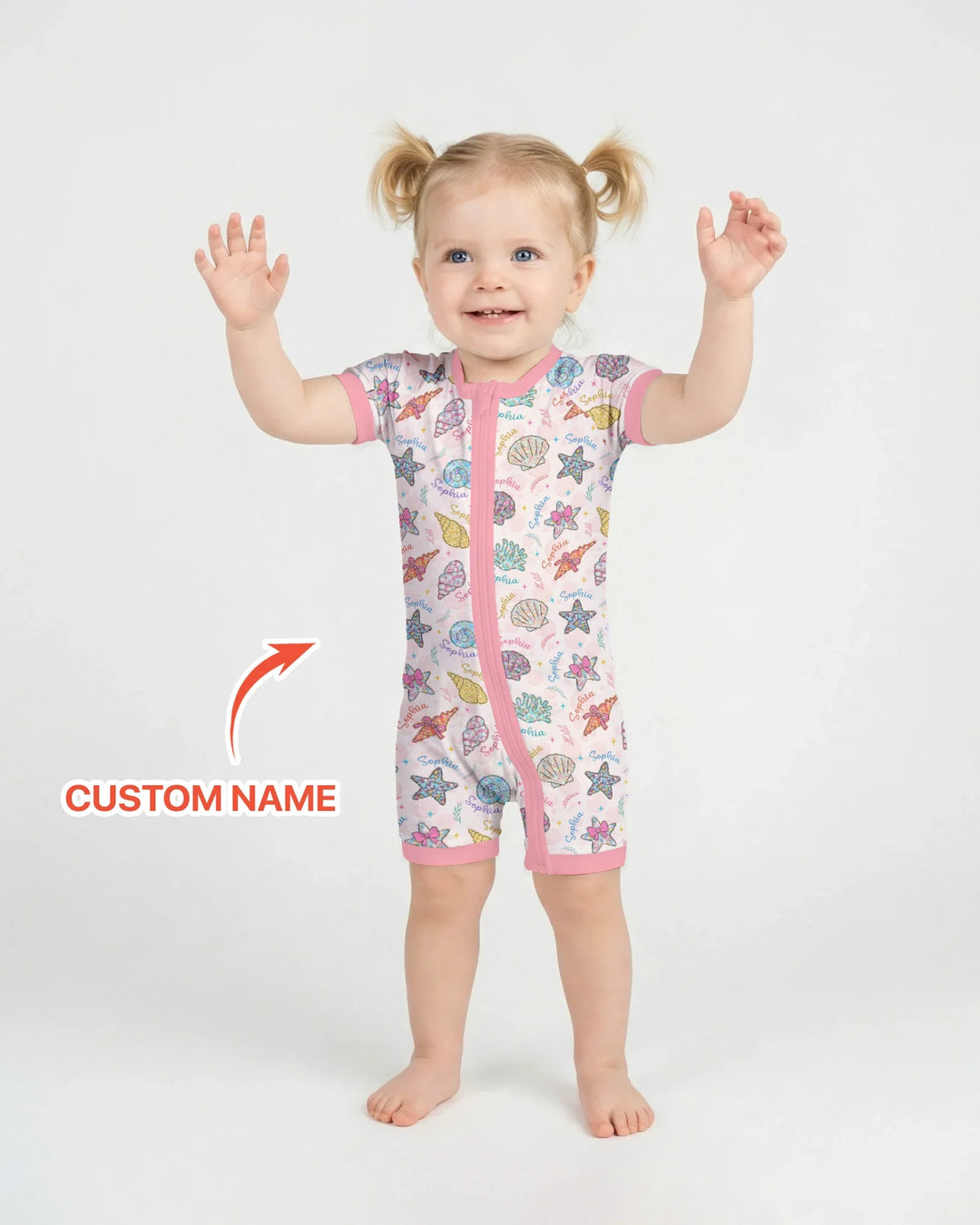 Nombre Personalizado Flores Silvestres de la Costa Verano Shorty Zippy de Bambú