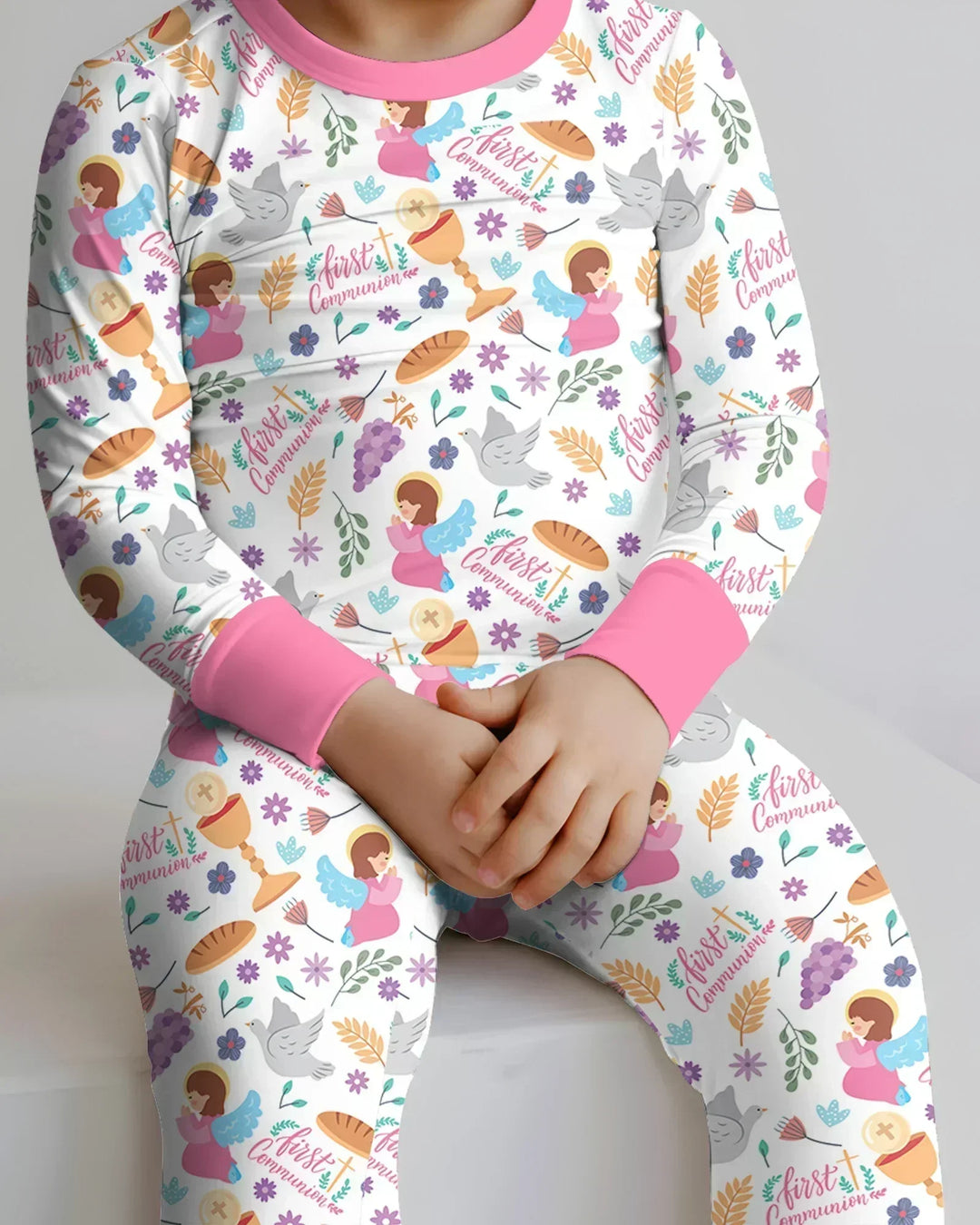 First Communion Two Piece Long Sleeve Pajama Set
