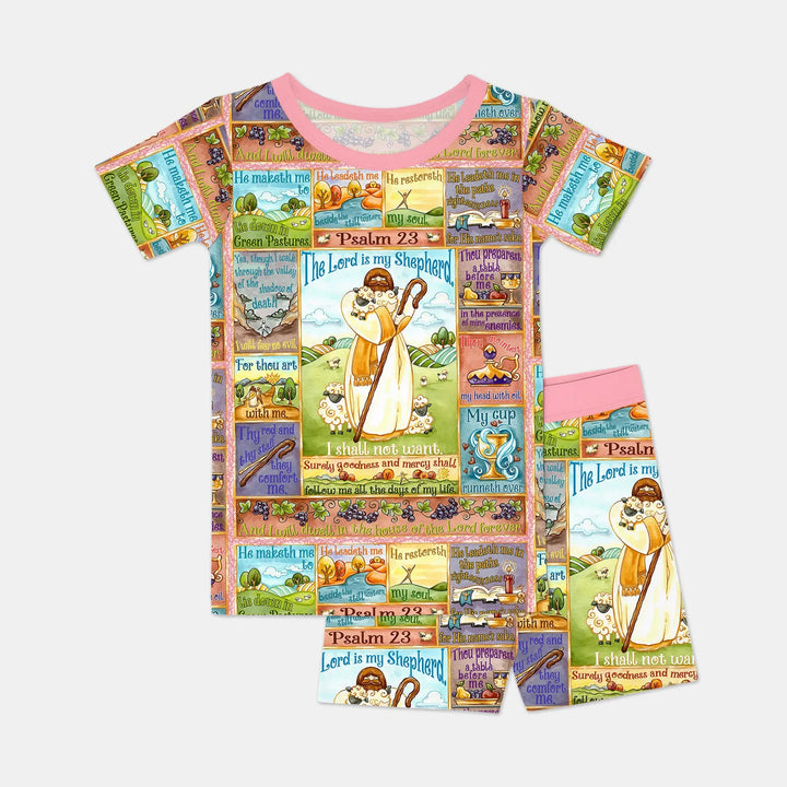Template Zweiteiliges Pyjama-Set mit kurzen Ärmeln und Shorts