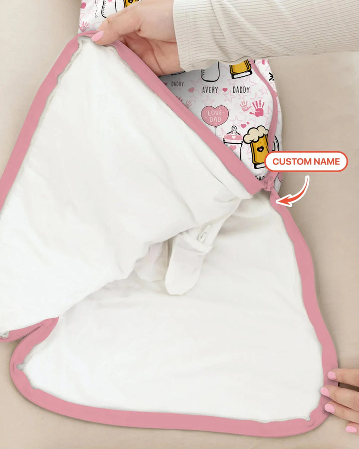 Custom Name First Father's Day Drink Bamboo Sleep Bag