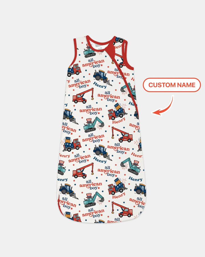 Custom Name All-American Boy Bamboo Sleep Bag