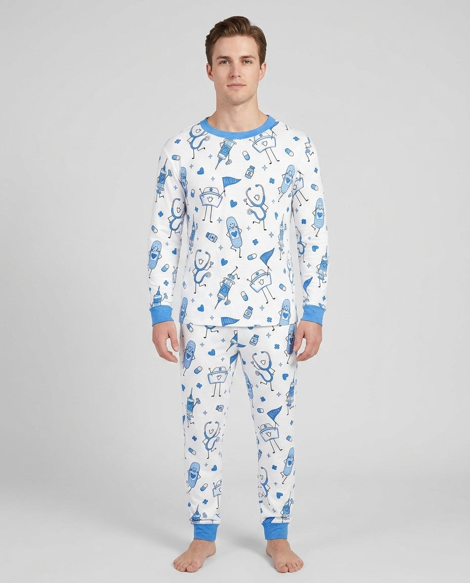 Cute Nurse Crew Bamboo Men's Pajama Set