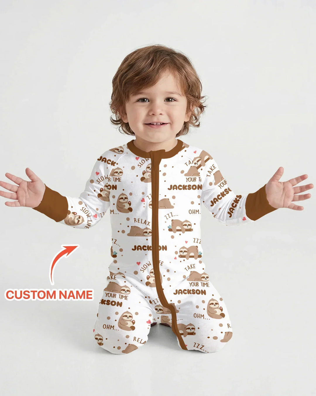 Custom Name Cute Sloth Convertible Zippy