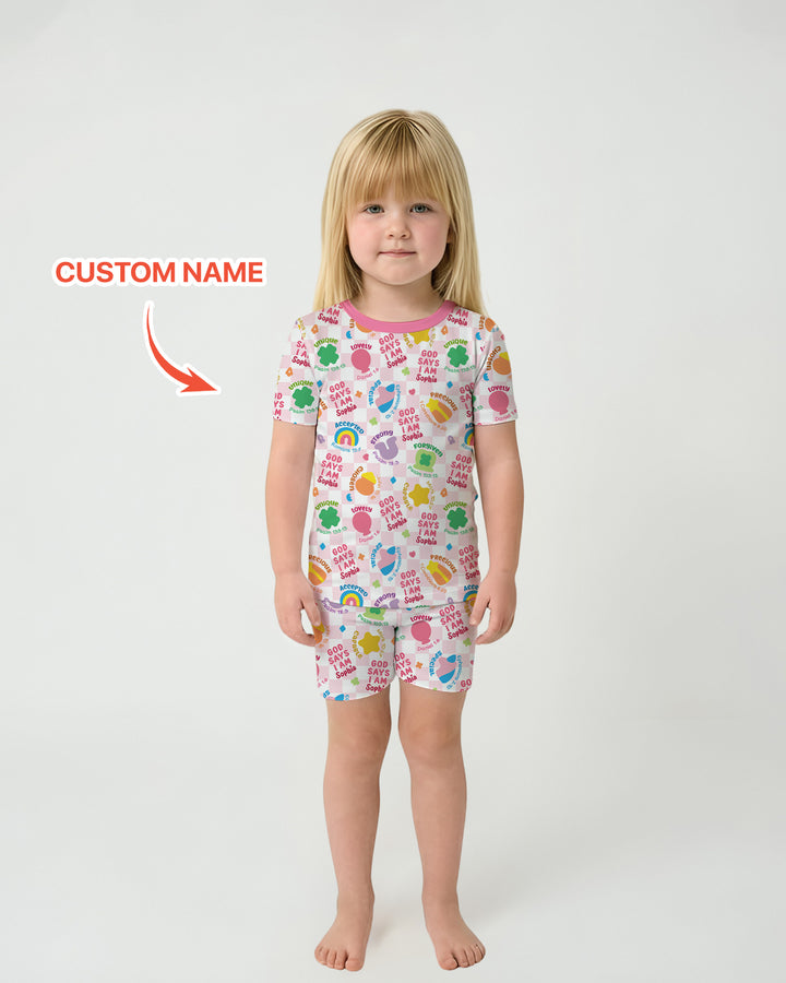 Zweiteiliges Pyjama-Set mit kurzen Ärmeln und Shorts im Sommer-Design