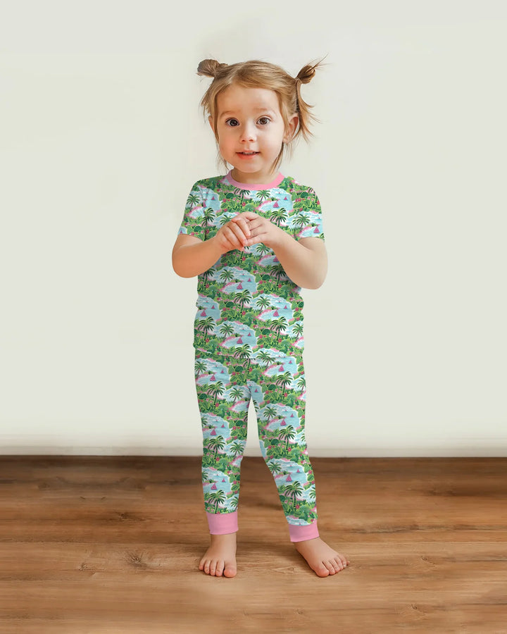 Preppy Coast Beach Club Bamboo Two Piece Short Sleeve Pajama Set