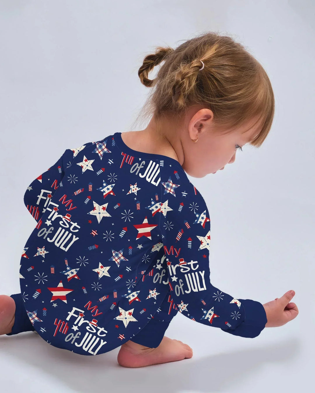 My First 4th of July Star Striped  Bamboo Convertible Zippy
