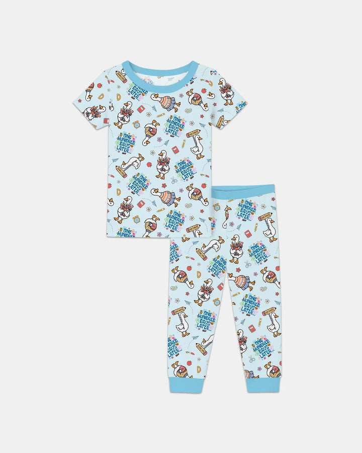 One Hundred Days Later Silly Goose Two Piece Short Sleeve Pajama Set