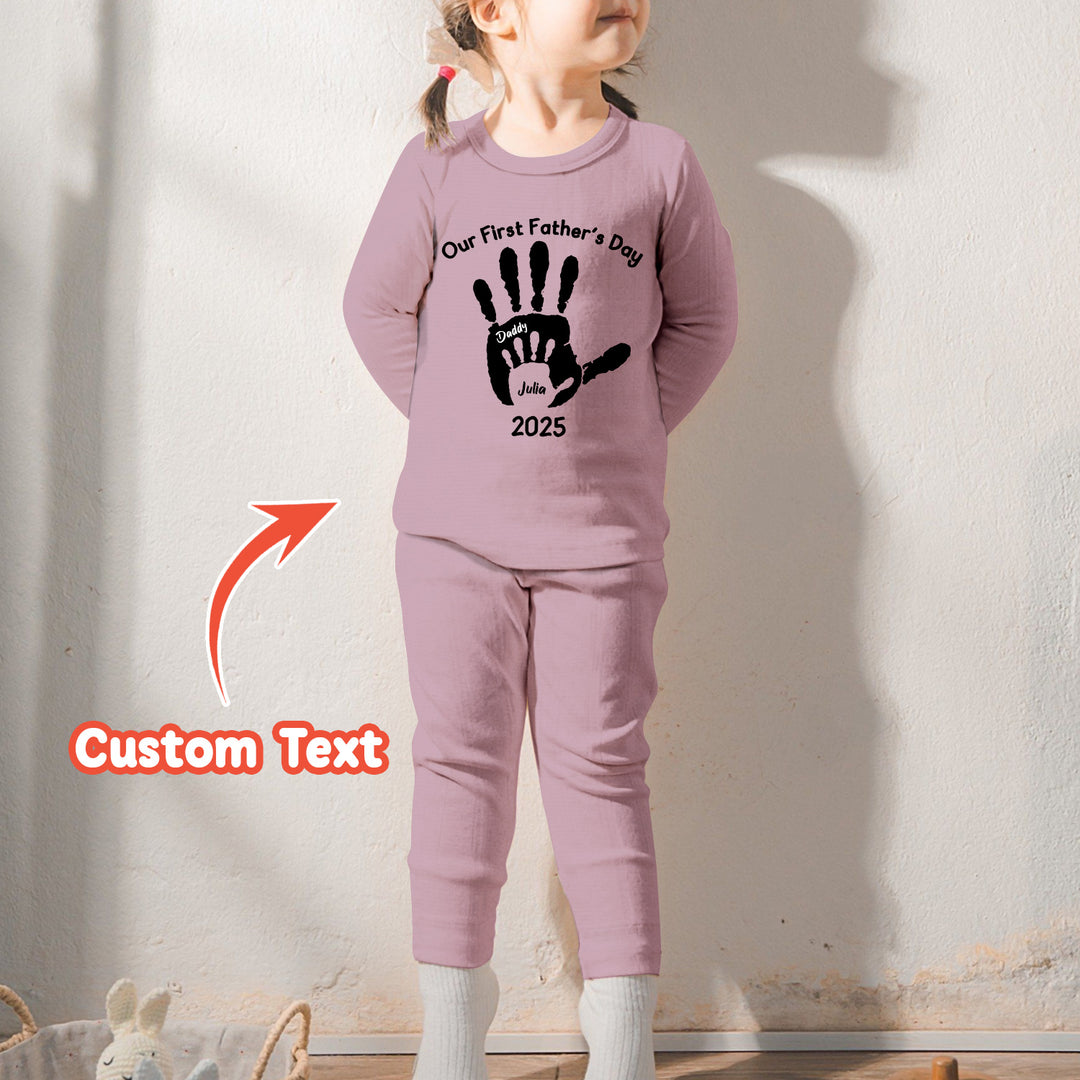 Custom Hand Print Father's Day Ribbed Baby Clothing - Soft & Sketchy