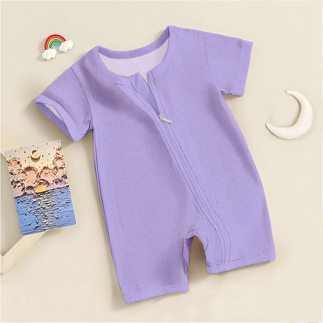 Pastel Purple Ribbed Bamboo Baby Clothing – Soft and Dreamy