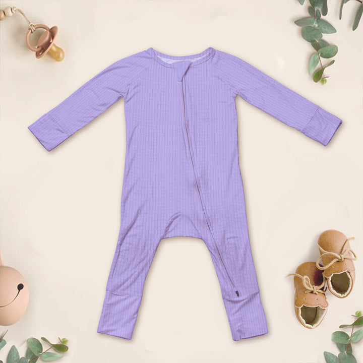 Pastel Purple Ribbed Bamboo Baby Clothing – Soft and Dreamy