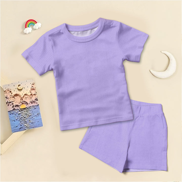 Pastel Purple Ribbed Bamboo Baby Clothing – Soft and Dreamy