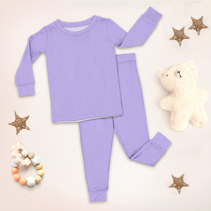 Pastel Purple Ribbed Bamboo Baby Clothing – Soft and Dreamy