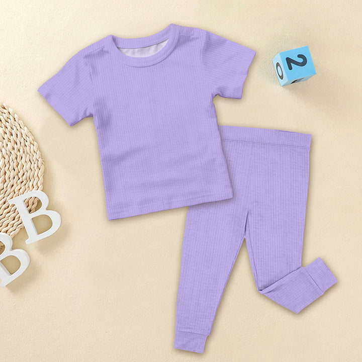 Pastel Purple Ribbed Bamboo Baby Clothing – Soft and Dreamy