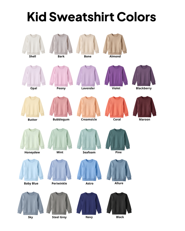 Happy School Supply Embroidered Bamboo Crewneck Sweatshirt