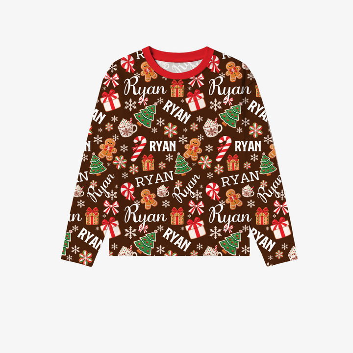 Merry Christmas Custom Name Bamboo Men's Pajama Set