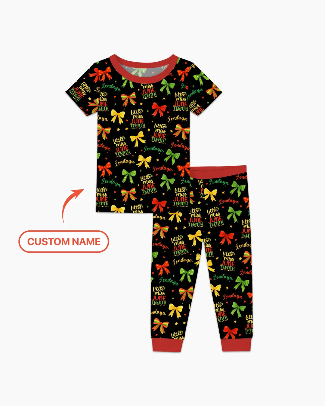 Little Miss Juneteenth Bamboo Two Piece Short Sleeve Pajama Set