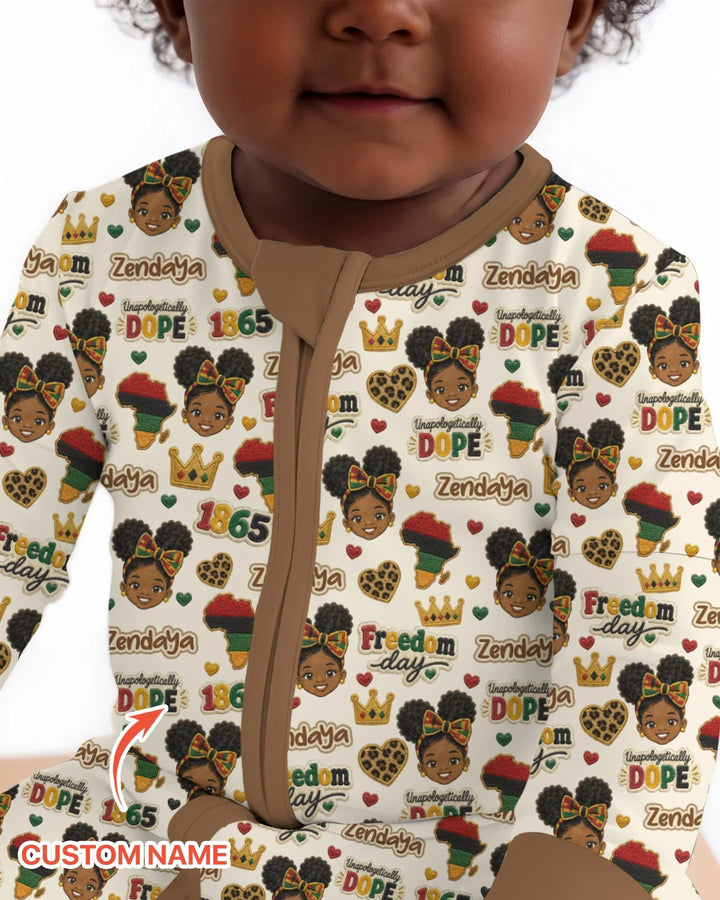 Custom Name Juneteenth Unapologetically Dope Bamboo Convertible Zippy