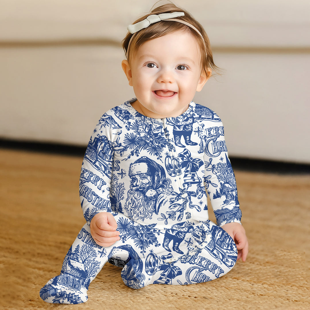 Family Christmas Chinoiserie Pajama Convertible Zippy