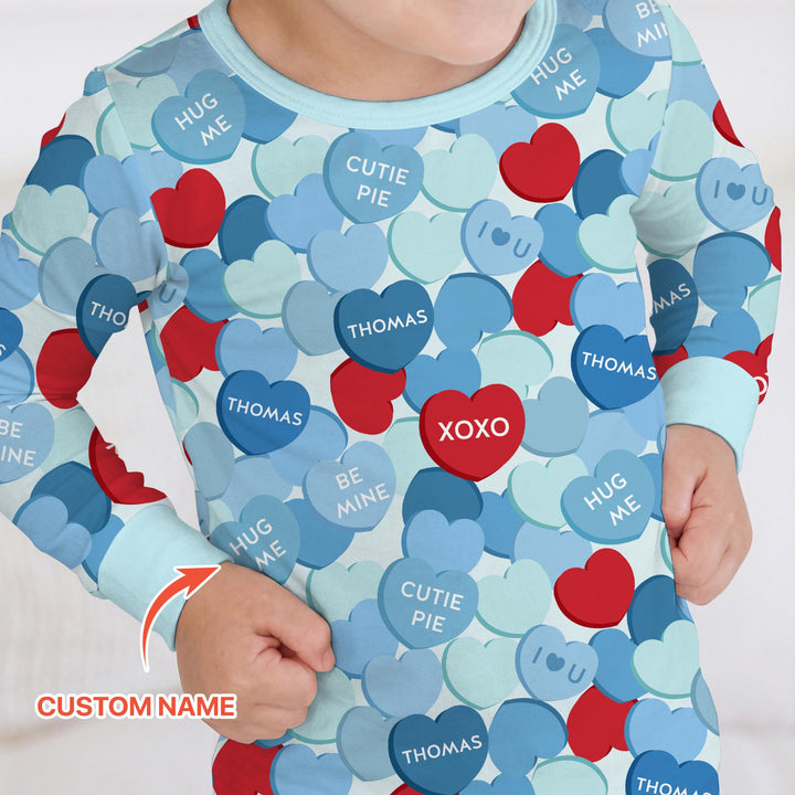 Valentine Candy Crush Family Matching Two Piece Long Sleeve Pajama Set