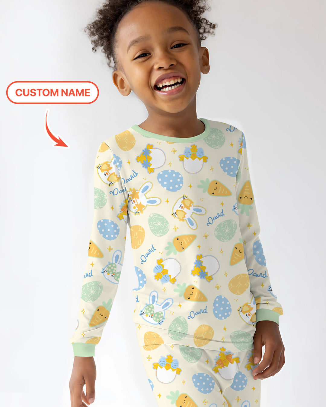 Retro Easter Two Piece Long Sleeve Pajama Set