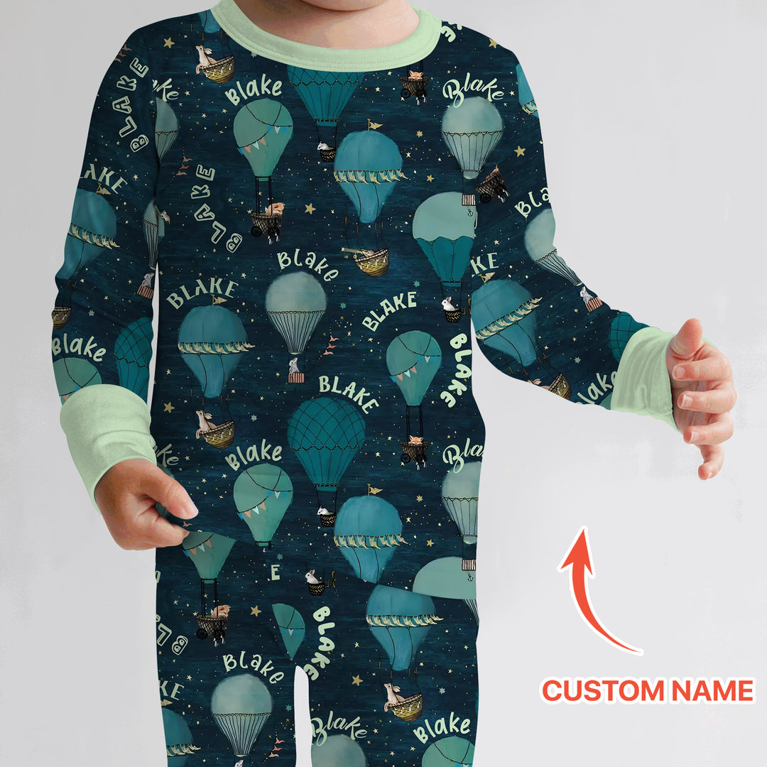Zweiteiliges Langarm-Pyjama-Set mit Sommerfrüchten